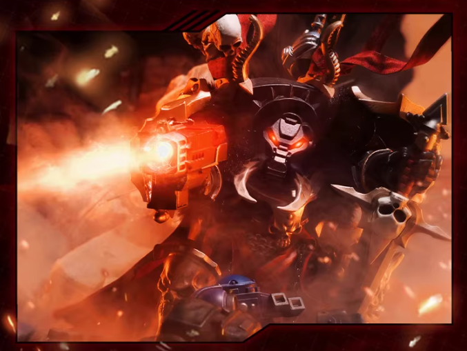 JOYTOY Warhammer 40K Chaos Black Legion Terminator Basarol·Gono·Nar Action Figure Model with Cloak Collectible