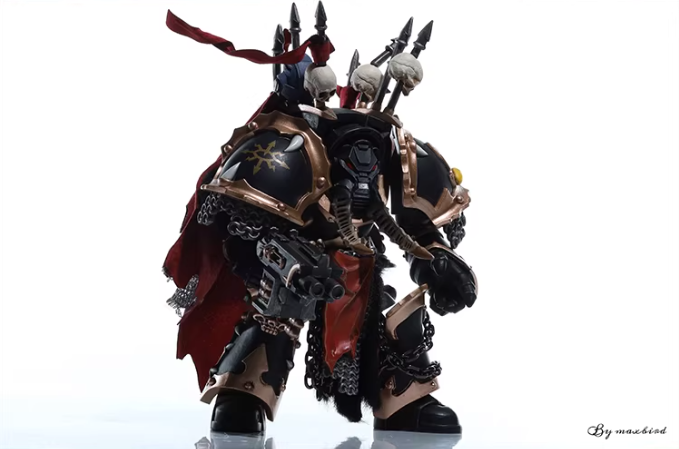 JOYTOY Warhammer 40K Chaos Black Legion Terminator Basarol·Gono·Nar Action Figure Model with Cloak Collectible
