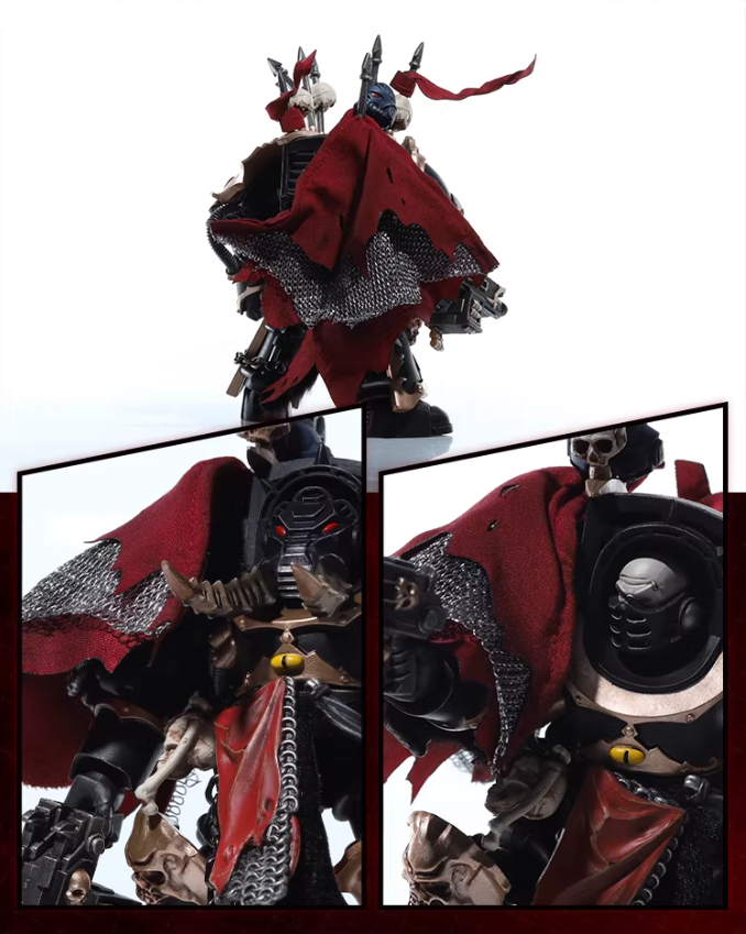 JOYTOY Warhammer 40K Chaos Black Legion Terminator Basarol·Gono·Nar Action Figure Model with Cloak Collectible
