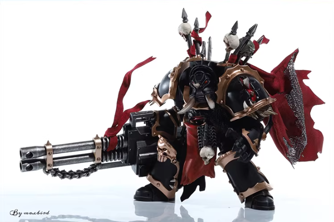 JOYTOY Warhammer 40K Chaos Black Legion Terminator Basarol·Gono·Nar Action Figure Model with Cloak Collectible