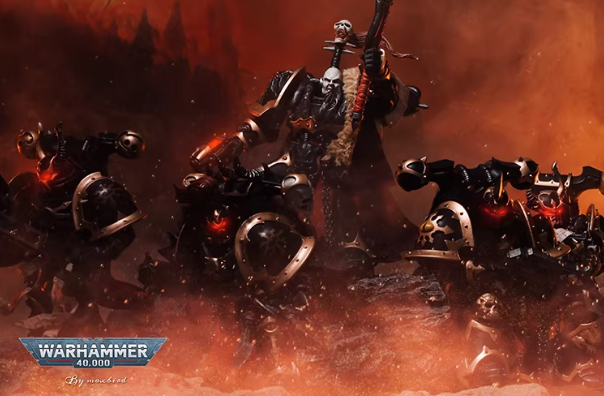 JOYTOY Warhammer 40K Black Legion Chaos Lord Karros Cloth Cloak Cape Set Figure Accessory