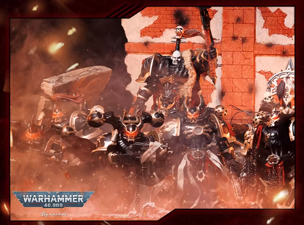 JOYTOY Warhammer 40K Black Legion Chaos Lord Karros Cloth Cloak Cape Set Figure Accessory