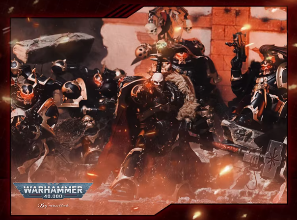 JOYTOY Warhammer 40K Black Legion Chaos Lord Karros Cloth Cloak Cape Set Figure Accessory