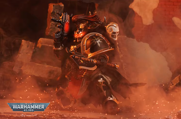 JOYTOY Warhammer 40K Black Legion Nagast Talas Cloth Cloak Cape Figure Accessory