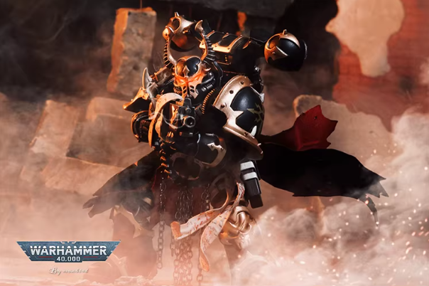 JOYTOY Warhammer 40K Black Legion Nagast Talas Cloth Cloak Cape Figure Accessory