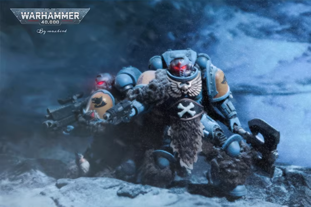 JOYTOY Warhammer 40K Space Wolves Claw Pack Battle Brother Cloth Cloak Cape Set Figure Accessory