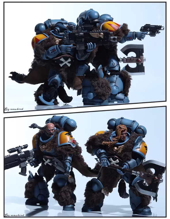 JOYTOY Warhammer 40K Space Wolves Claw Pack Battle Brother Cloth Cloak Cape Set Figure Accessory