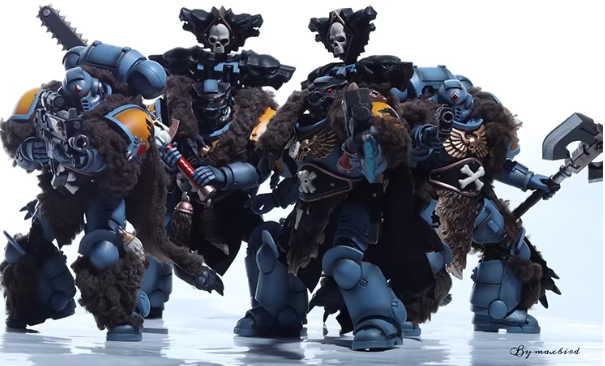 JOYTOY Warhammer 40K Space Wolves Claw Pack Battle Brother Cloth Cloak Cape Set Figure Accessory