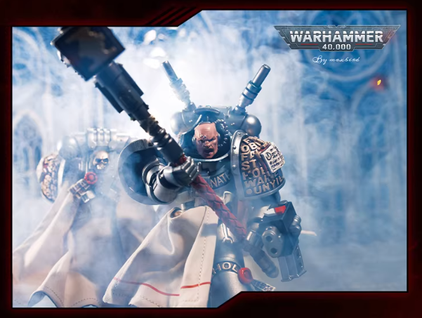 JOYTOY Warhammer 40K Dark Origin Grey Knights Assault Squad Action Figure Model Cloak Accessory Collectible