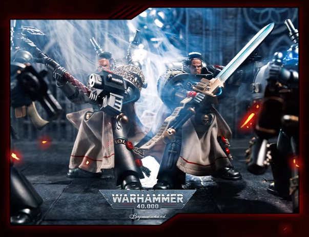 JOYTOY Warhammer 40K Dark Origin Grey Knights Assault Squad Action Figure Model Cloak Accessory Collectible