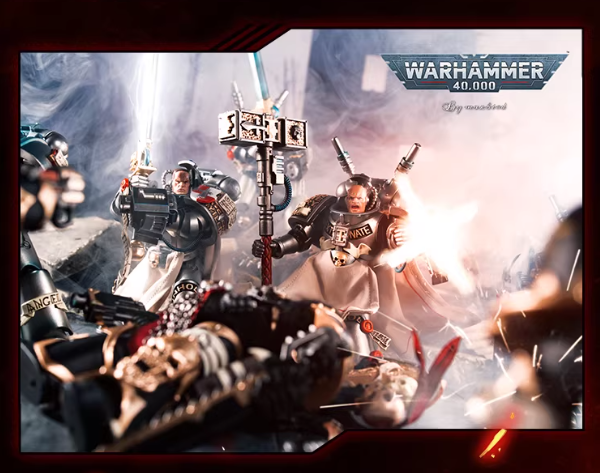 JOYTOY Warhammer 40K Dark Origin Grey Knights Assault Squad Action Figure Model Cloak Accessory Collectible