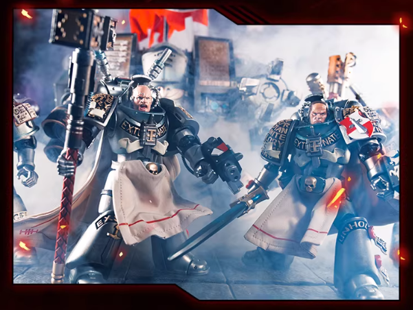 JOYTOY Warhammer 40K Dark Origin Grey Knights Assault Squad Action Figure Model Cloak Accessory Collectible