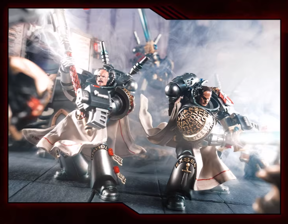 JOYTOY Warhammer 40K Dark Origin Grey Knights Assault Squad Action Figure Model Cloak Accessory Collectible