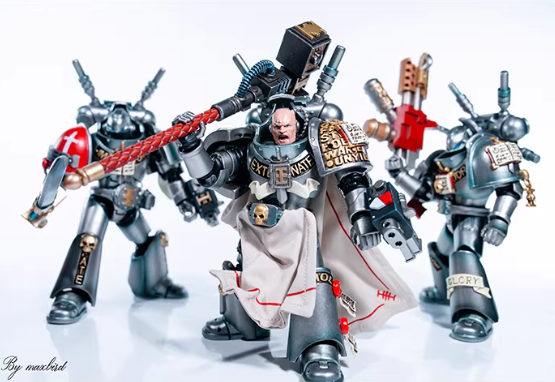 JOYTOY Warhammer 40K Dark Origin Grey Knights Assault Squad Action Figure Model Cloak Accessory Collectible