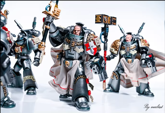 JOYTOY Warhammer 40K Dark Origin Grey Knights Assault Squad Action Figure Model Cloak Accessory Collectible