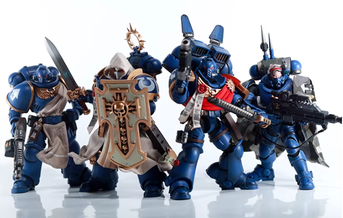 JOYTOY Warhammer 40K Terminator 4-Figure Set Action Figure Model with Cloak Accessories Collectible