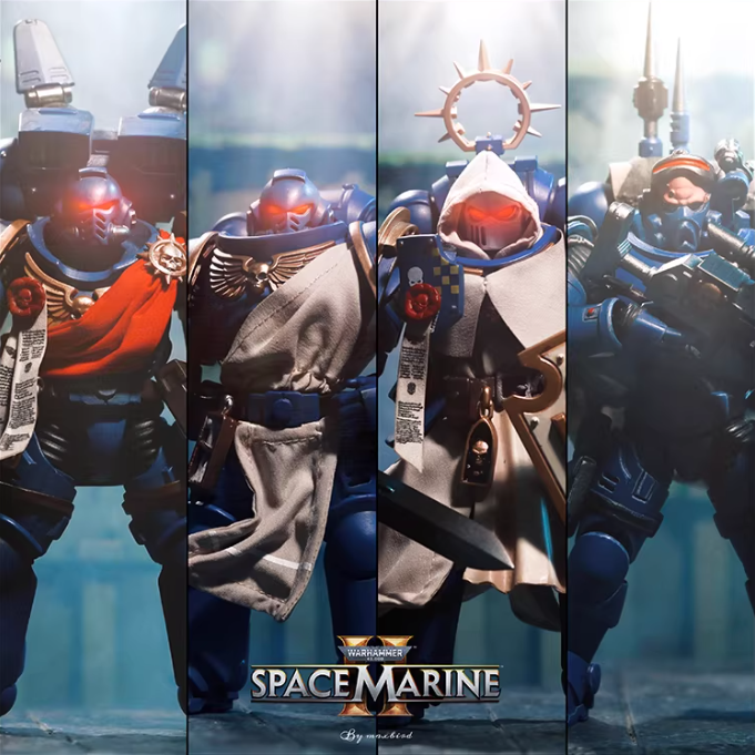 JOYTOY Warhammer 40K Terminator 4-Figure Set Action Figure Model with Cloak Accessories Collectible