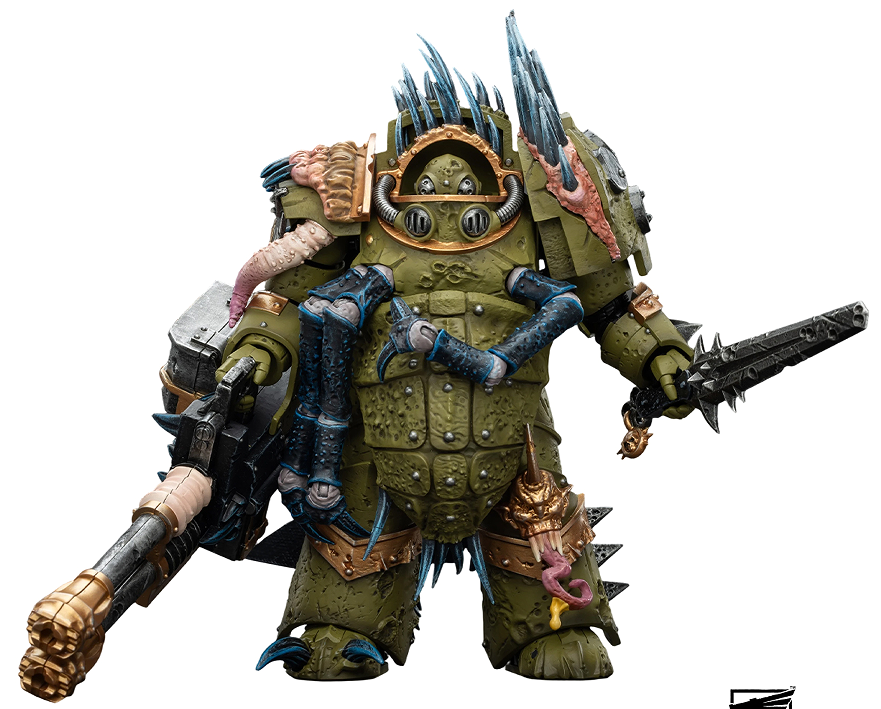 JOYTOY   Warhammer 40,000  Scale：1/18   Death Guard Blightlord Terminator 1 with Reaper Autocannon and Bubotic Blades