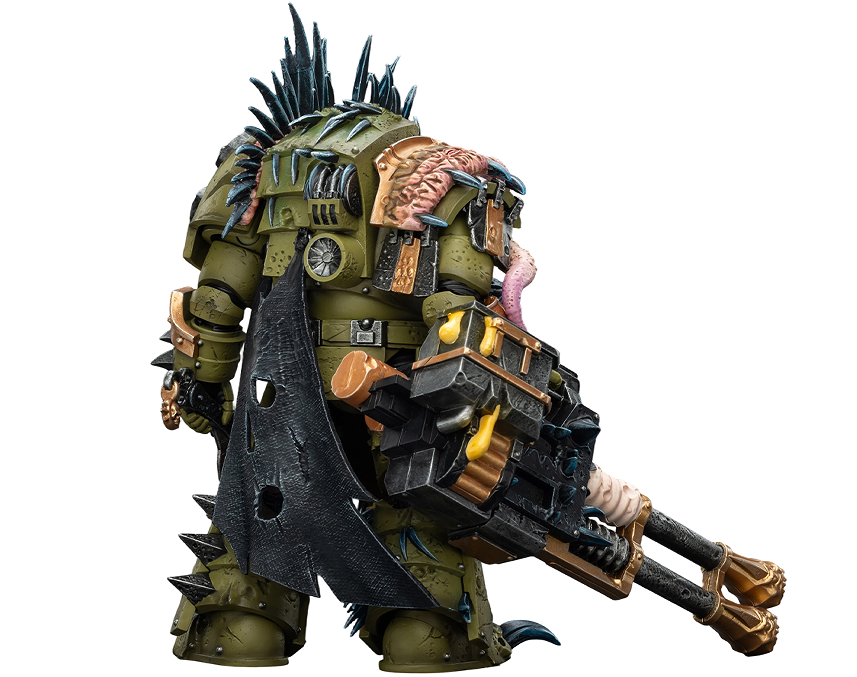 JOYTOY   Warhammer 40,000  Scale：1/18   Death Guard Blightlord Terminator 1 with Reaper Autocannon and Bubotic Blades